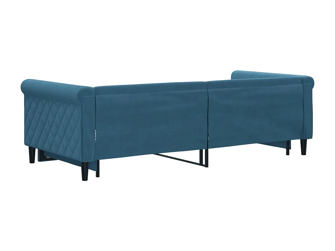 Divano Letto con Letto Estraibile Blu 90x200 cm in Velluto