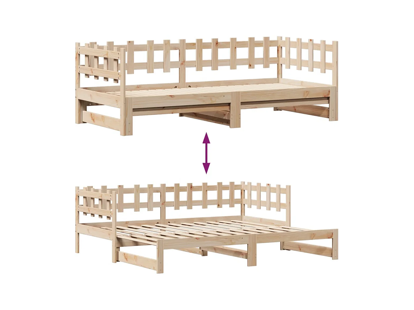 Divano Letto Estraibile con Cassetti senza Materasso 80x200 cm