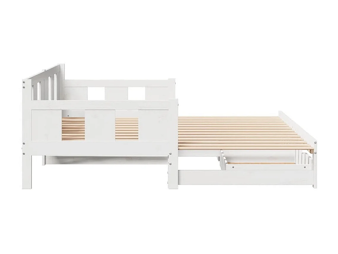 Letto Estraibile con Cassetti senza Materasso Bianco 90x200 cm