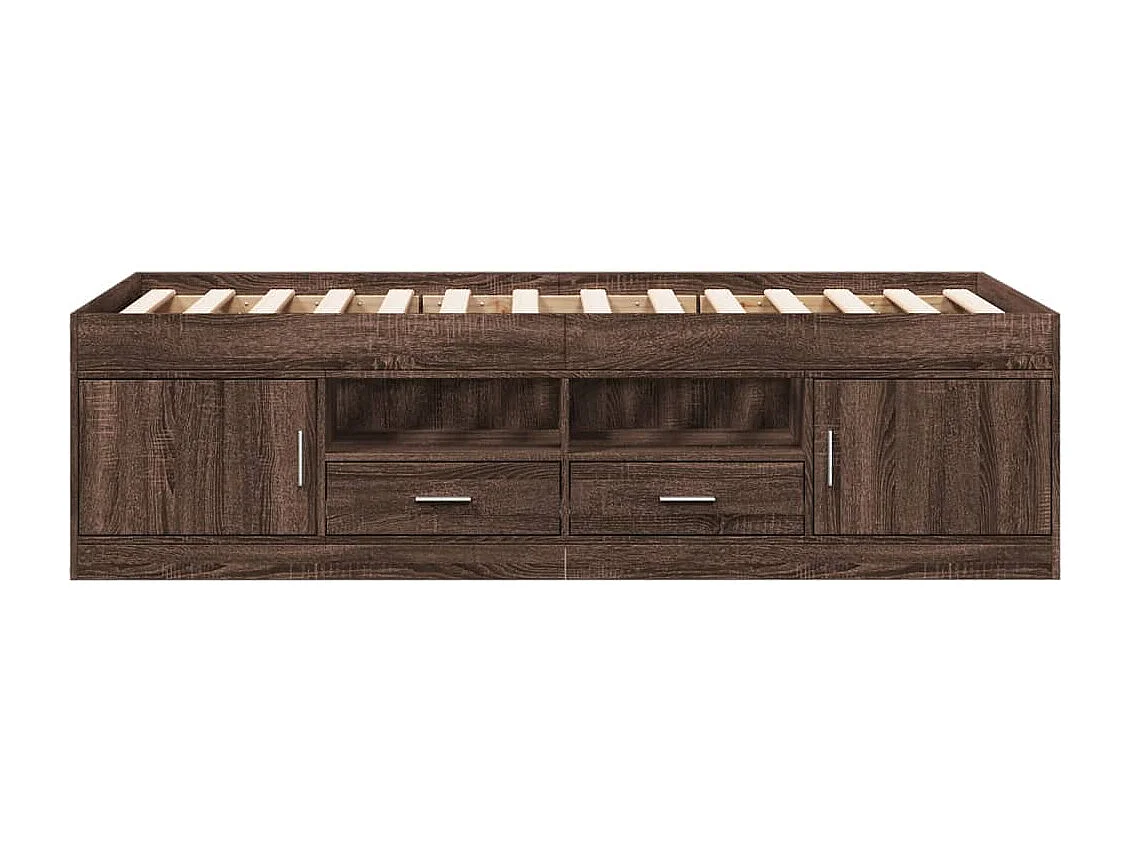 Sofá-cama com gavetas sem colchão 90x200 cm carvalho castanho