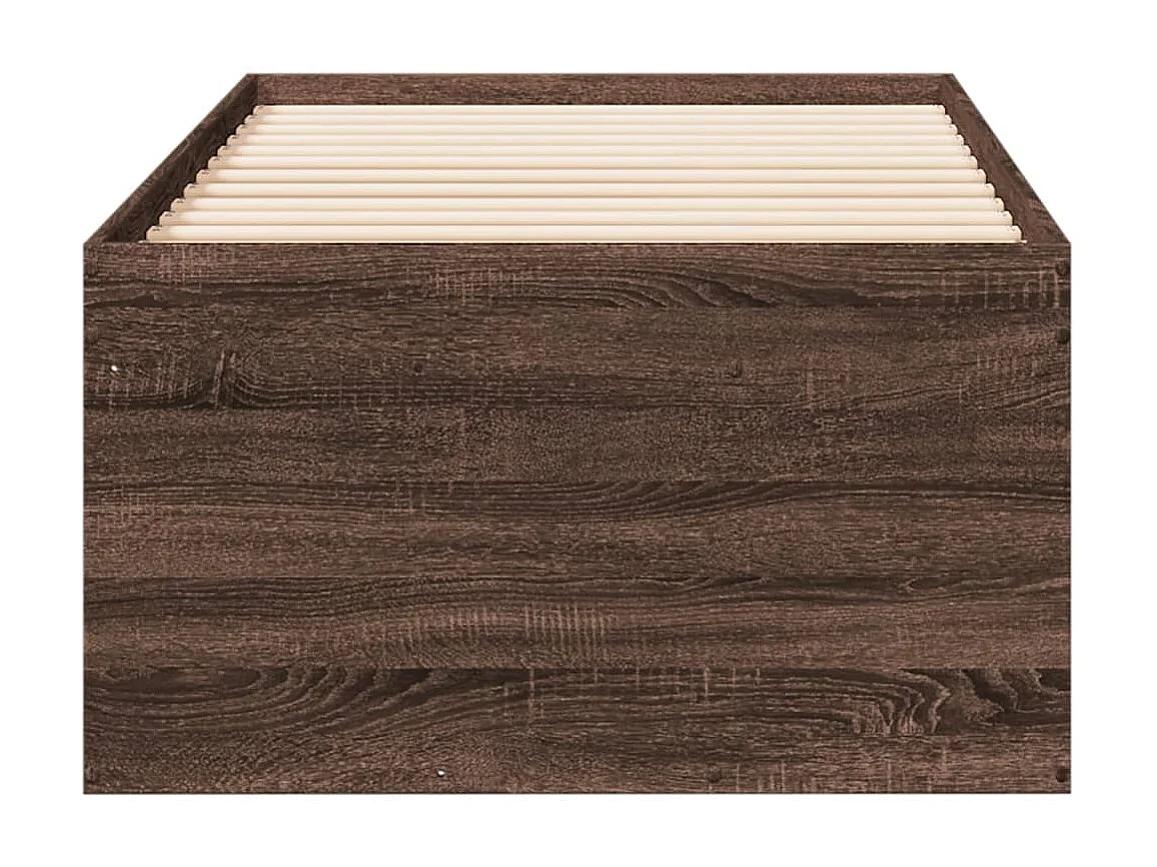 Sofá-cama com gavetas sem colchão 90x200 cm carvalho castanho