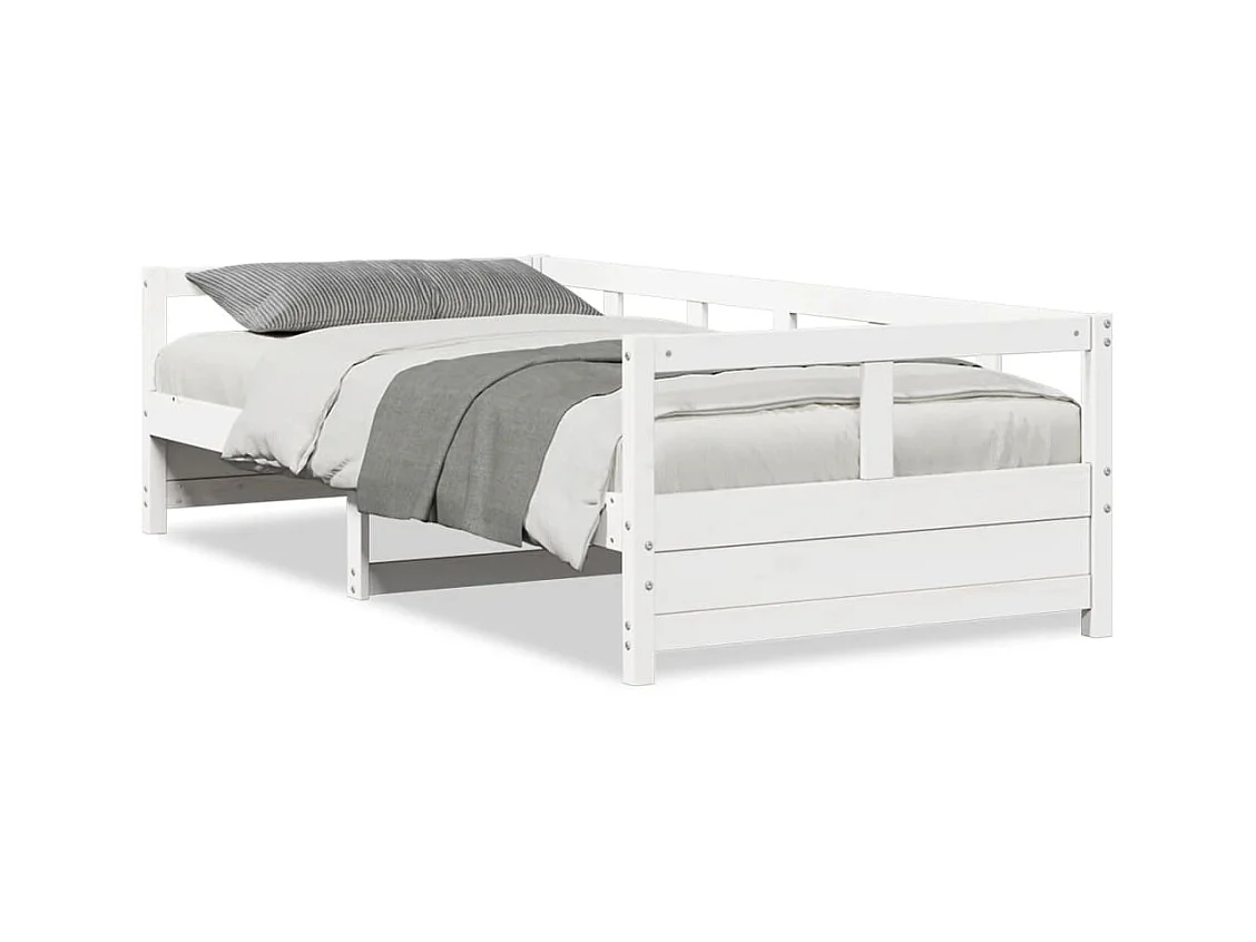 Dormeuse senza Materasso Bianca 90x200 cm Legno Massello Pino