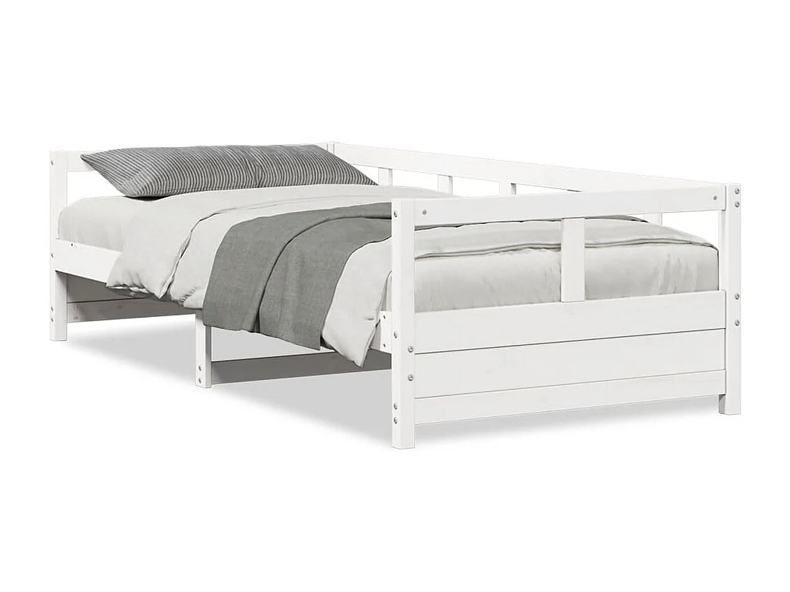 Lit de jour sans matelas blanc 90x200 cm bois de pin massif