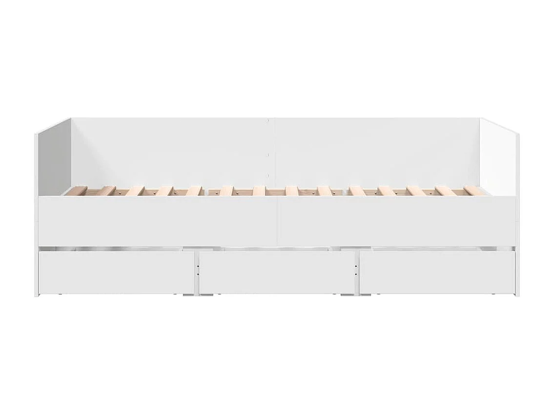 Tagesbett mit Schubladen ohne Matratze Weiß 90x190 cm