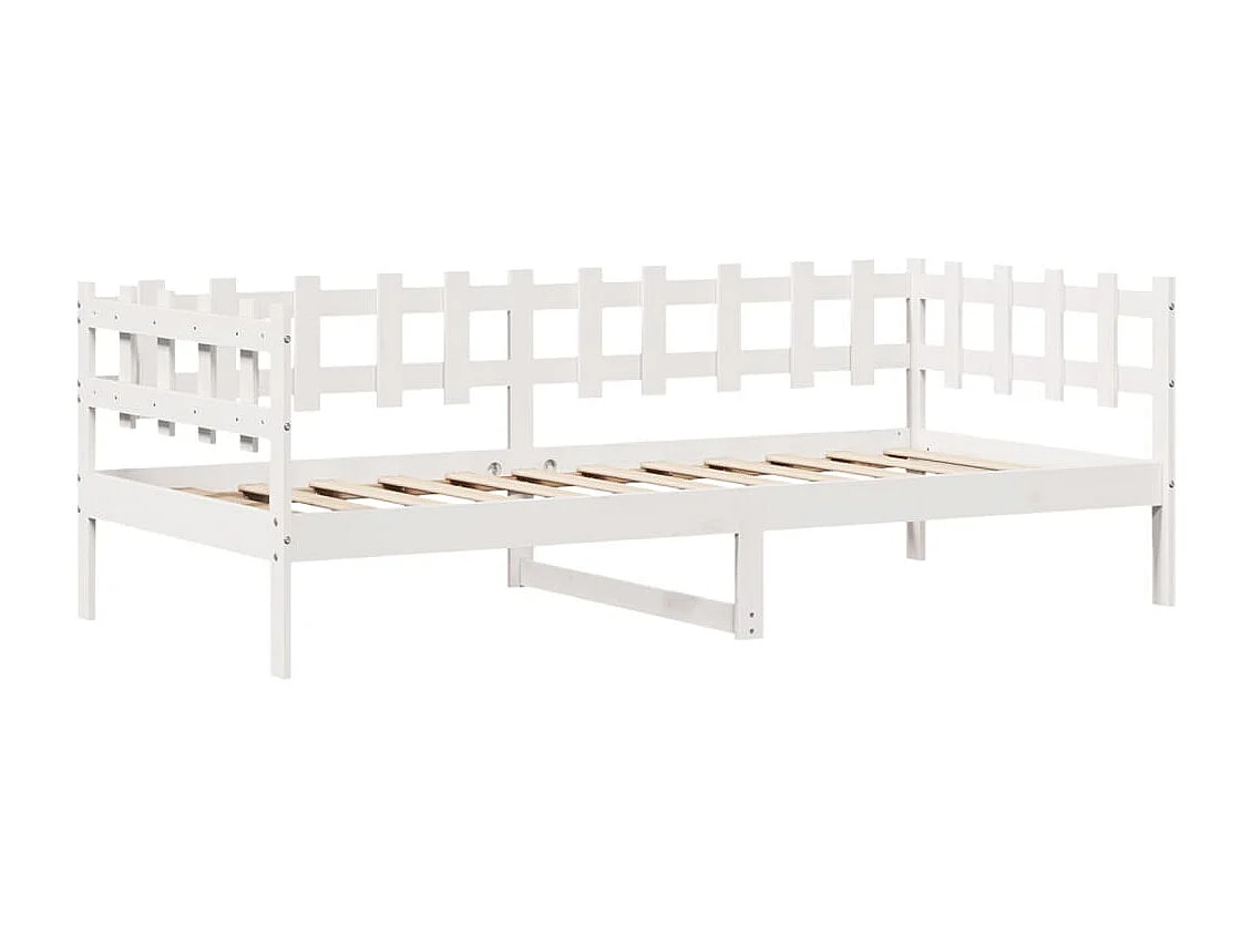 Sofá cama con cajones madera maciza de pino blanco 90x200 cm