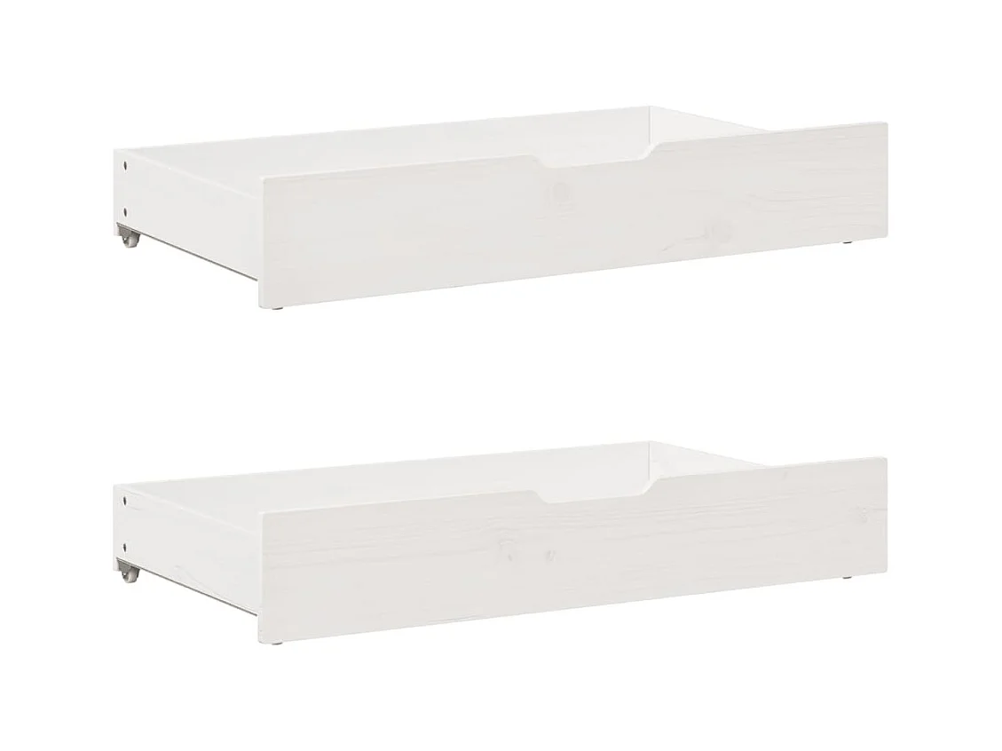 Lit de jour et tiroirs sans matelas blanc 90x200 cm bois massif