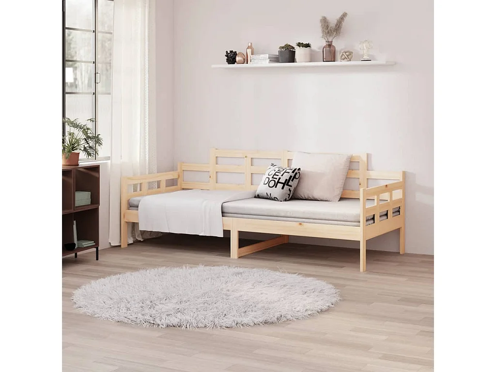 Lit de jour sans matelas bois de pin massif 90x190 cm