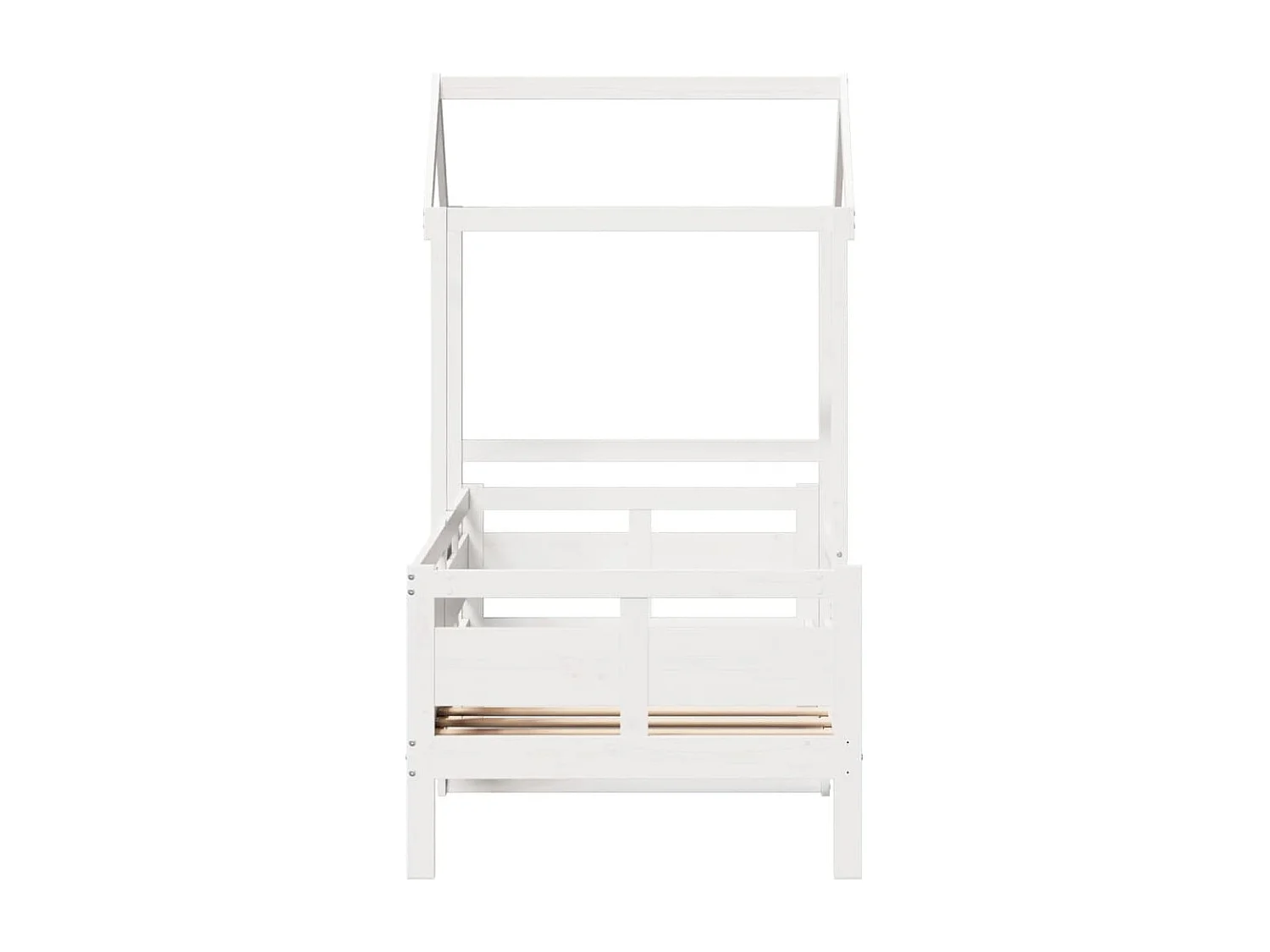 Tagesbett mit Dach Weiß 90x190 cm Massivholz Kiefer