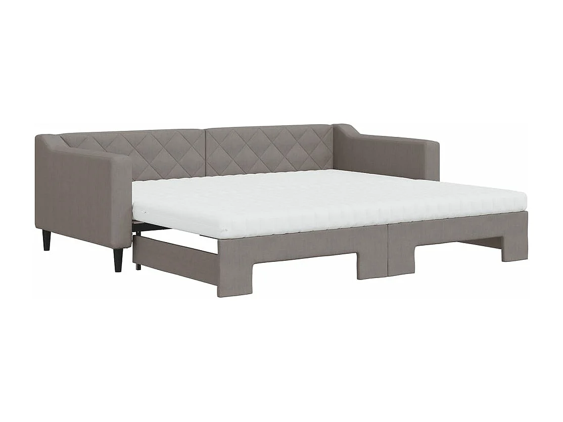 Sofá-cama c/ gavetão/colchões 90x200cm tecido cinza-acastanhado