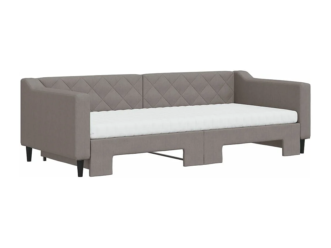 Sofá-cama c/ gavetão/colchões 90x200cm tecido cinza-acastanhado