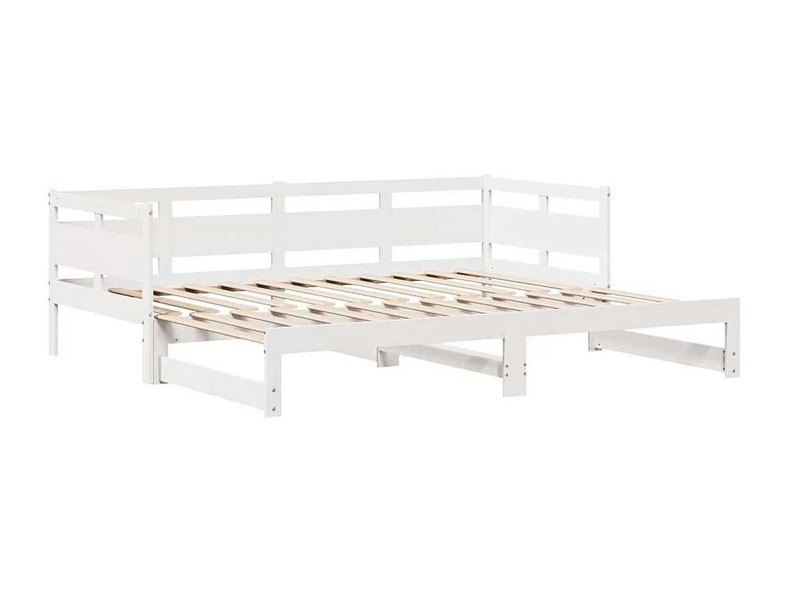 Letto Estraibile con Cassetti senza Materasso Bianco 90x200 cm