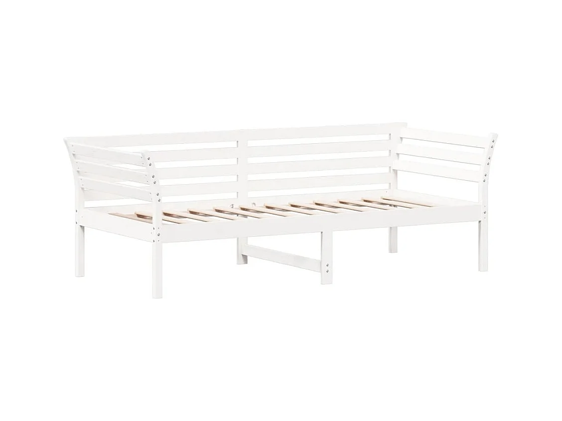 Lit de jour sans matelas blanc 90x200 cm bois de pin massif
