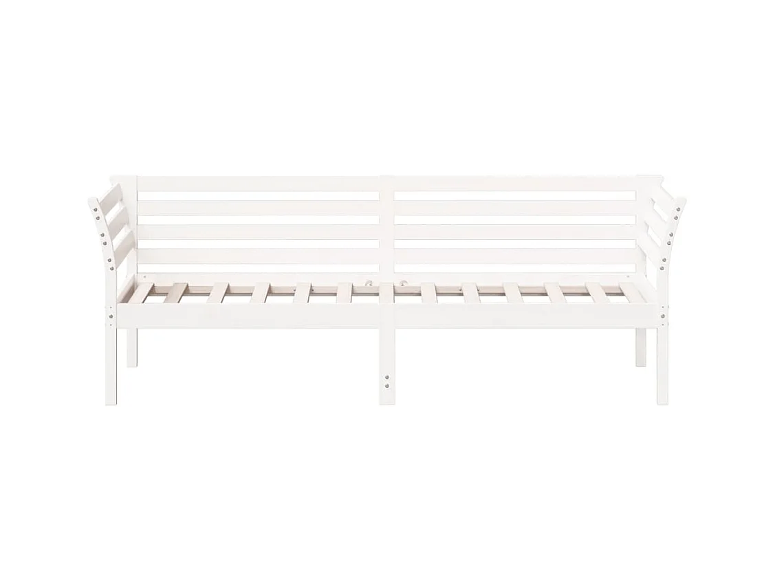 Lit de jour sans matelas blanc 90x200 cm bois de pin massif