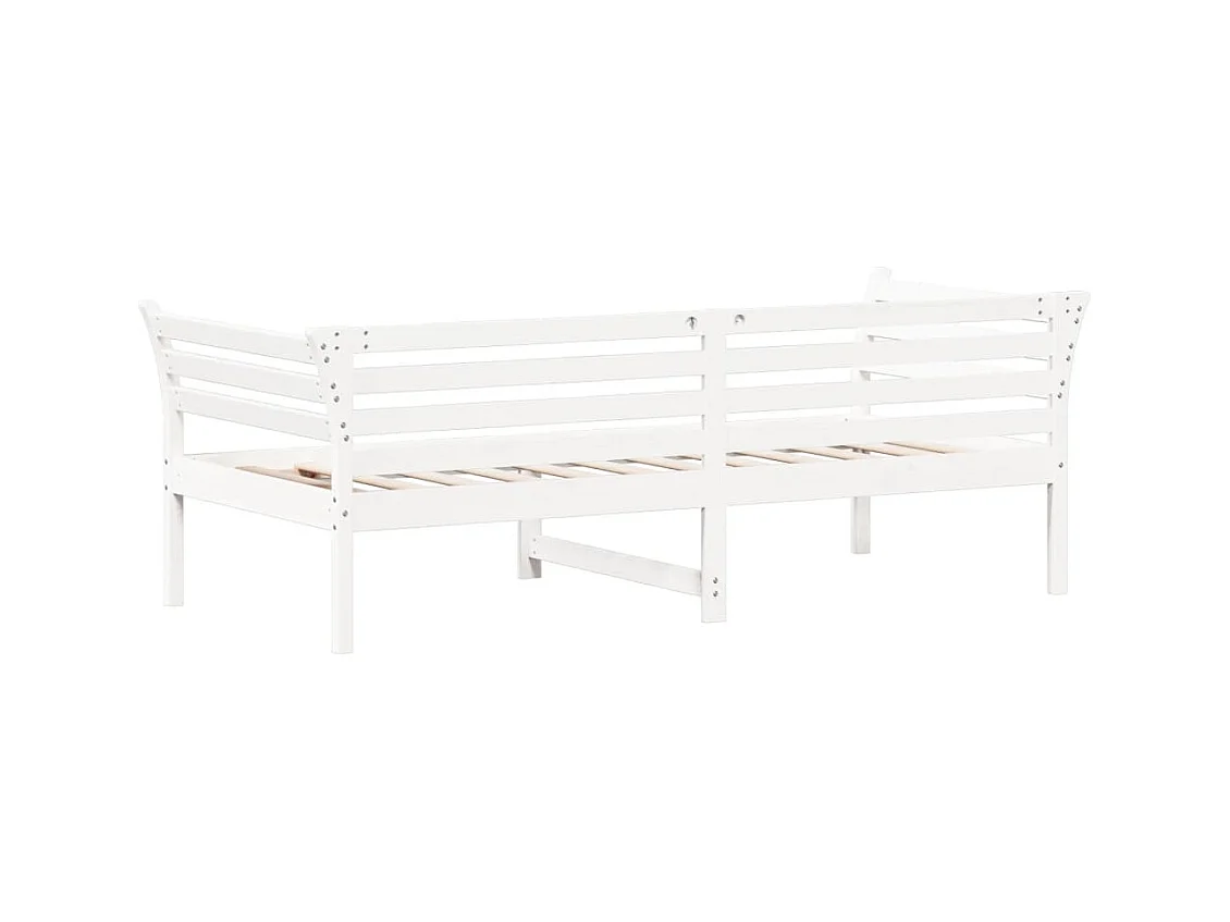 Lit de jour sans matelas blanc 90x200 cm bois de pin massif
