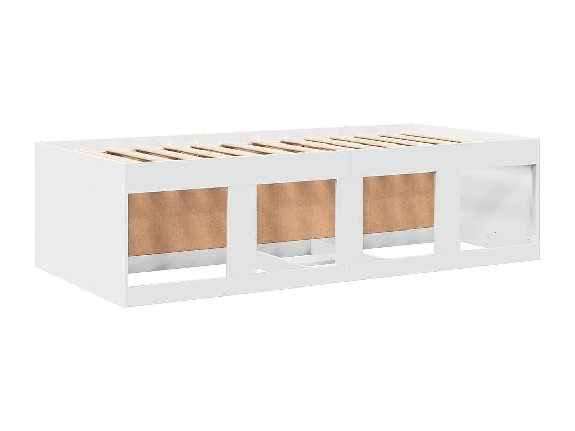 Divano Letto con Cassetti senza Materasso Bianco 90x190 cm