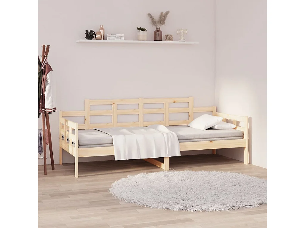 Sofá-cama 90 x 200 cm madeira de pinho maciça