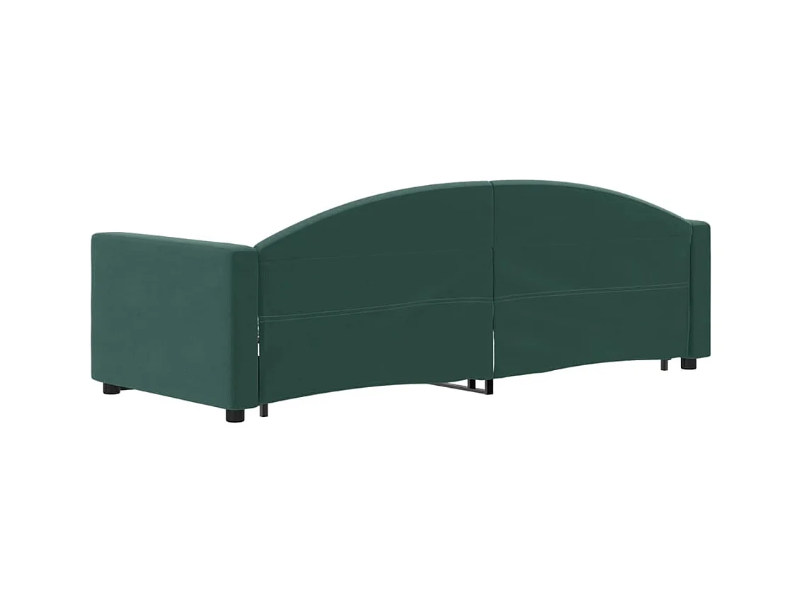 Lit de jour avec gigogne sans matelas vert foncé 80x200 cm