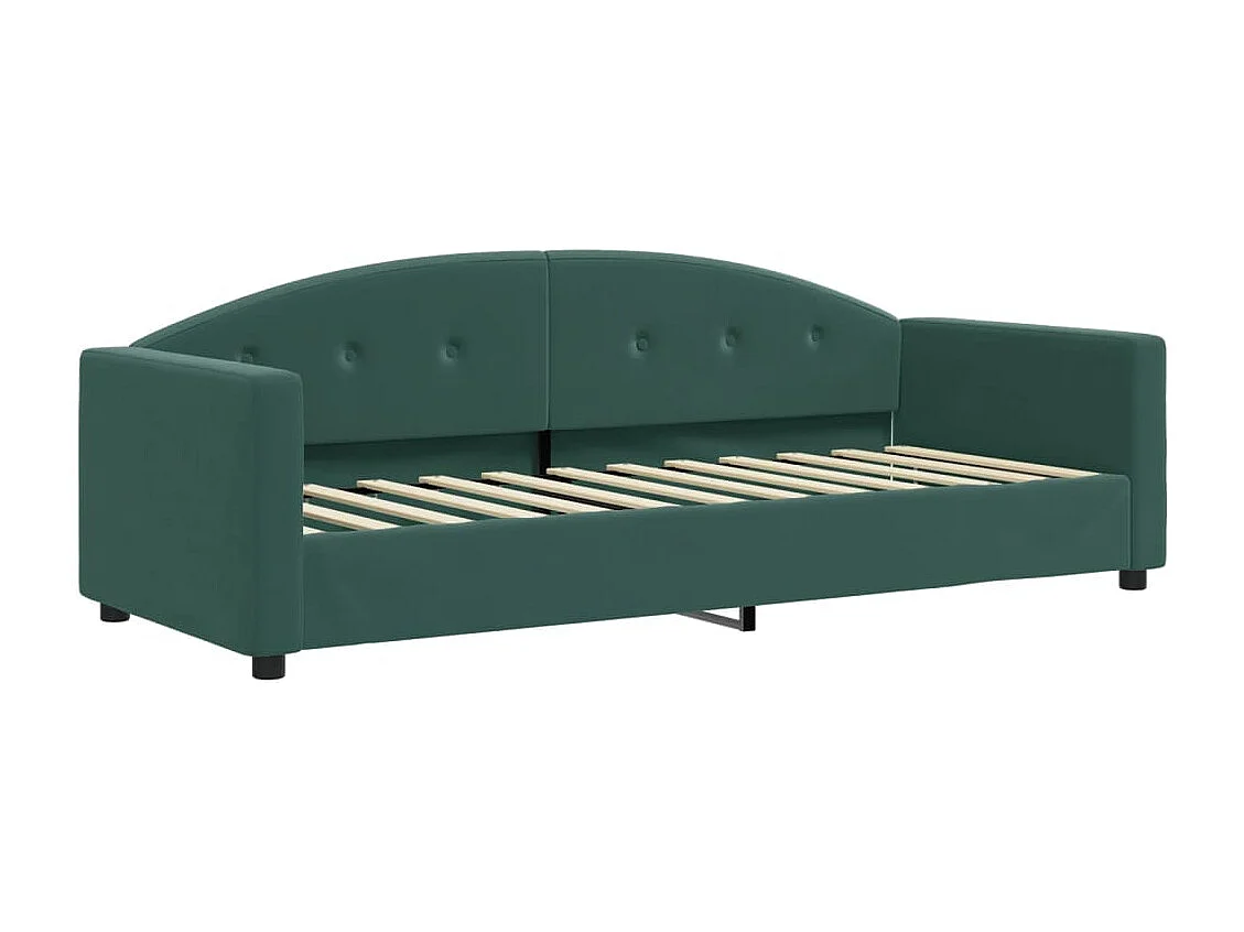 Divano Letto con Letto Estraibile Verde Scuro 80x200cm Velluto