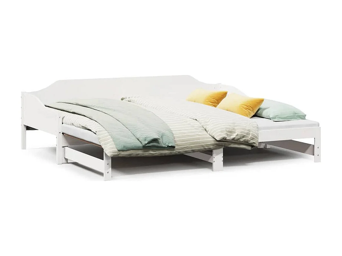 Sofá cama nido sin colchón madera maciza blanco 90x190 cm