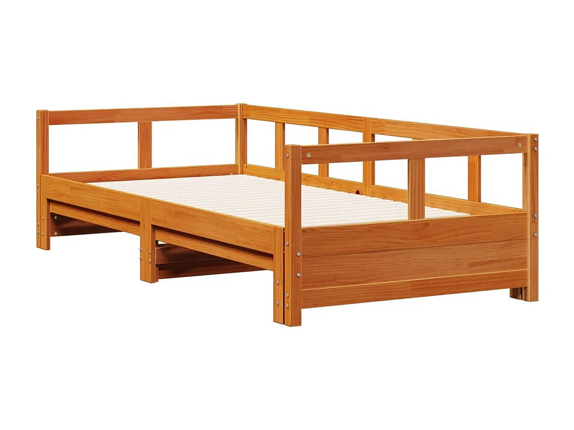 Dormeuse senza Materasso Marrone Cera 90x190 cm Legno di Pino