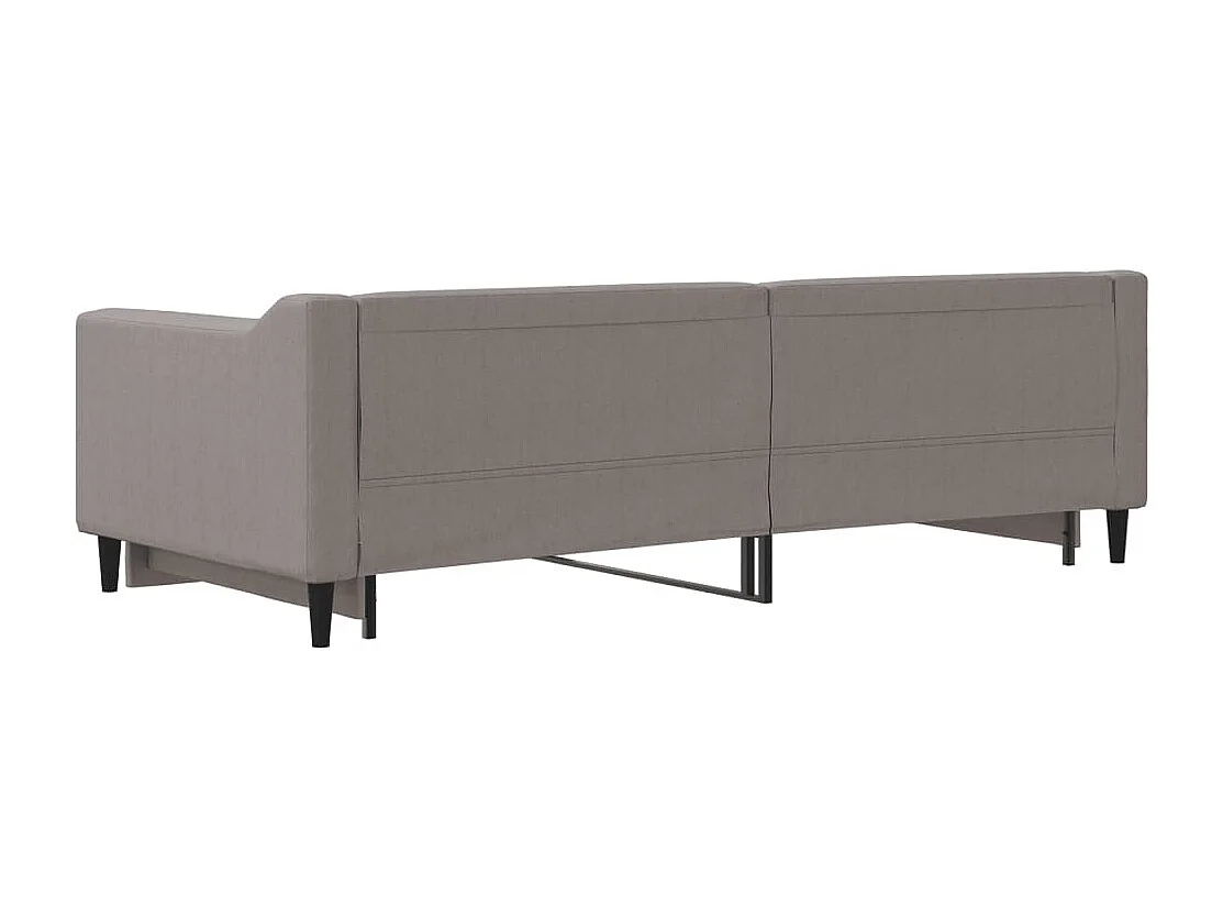 Sofá-cama com gavetão 90x200 cm tecido cinzento-acastanhado