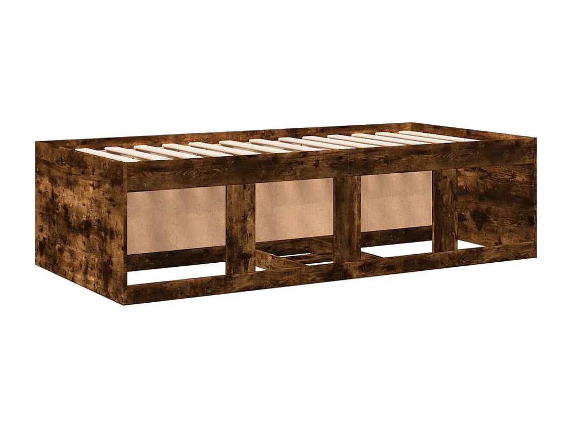 Divano Letto con Cassetti senza Materasso Rovere Fumo 90x190 cm