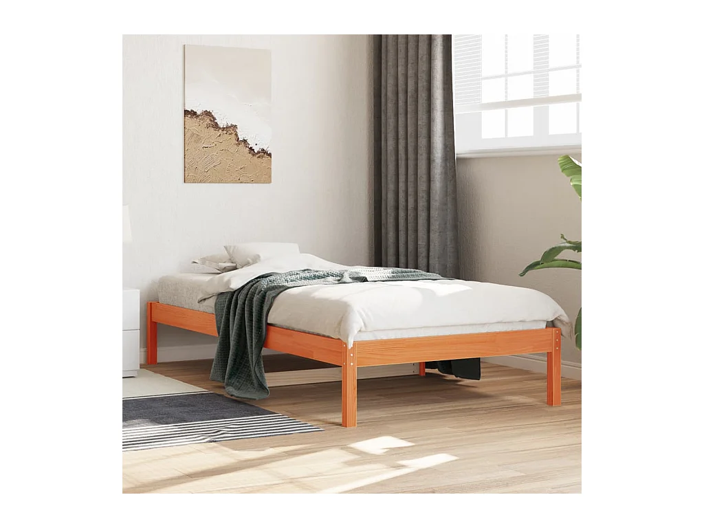 Lit de jour sans matelas cire marron 90x200 cm bois pin massif