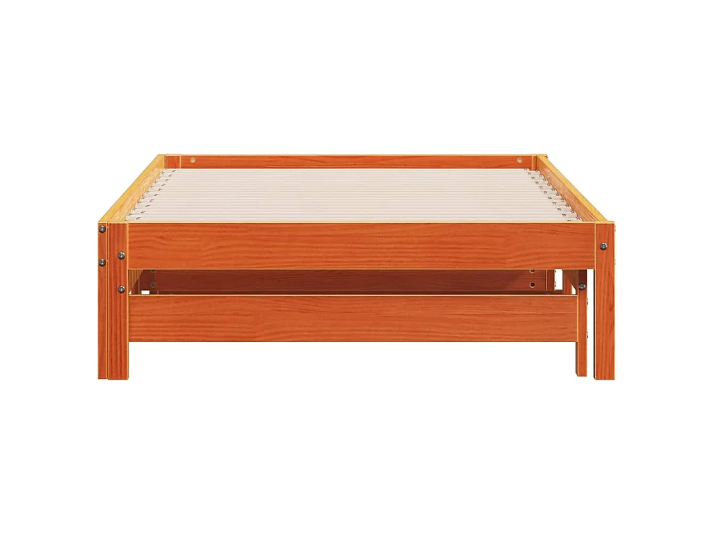 Lit de jour et lit gigogne sans matelas cire marron 90x200 cm