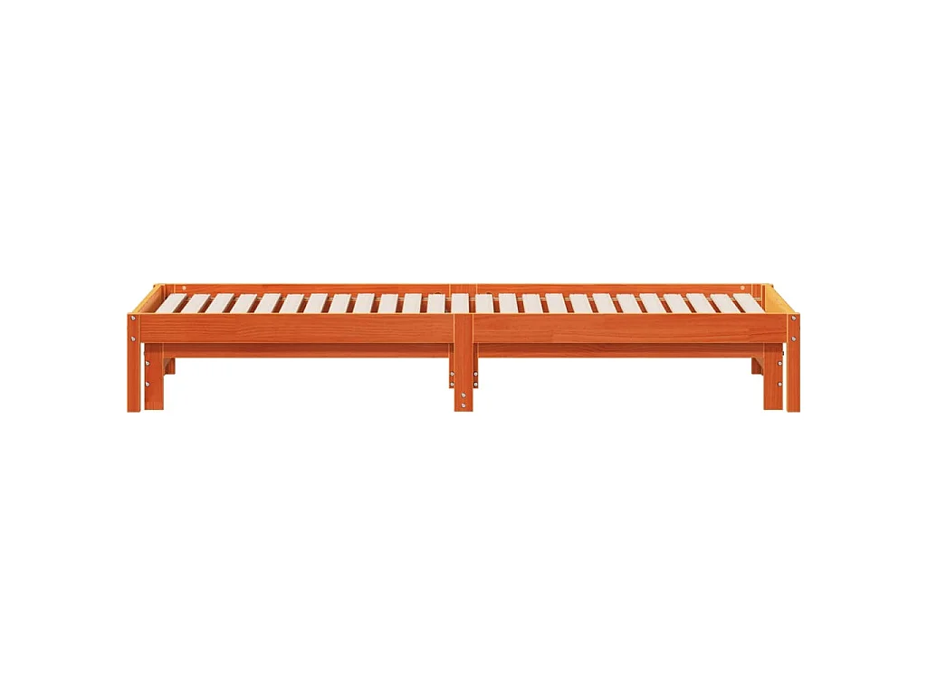 Lit de jour et lit gigogne sans matelas cire marron 90x200 cm