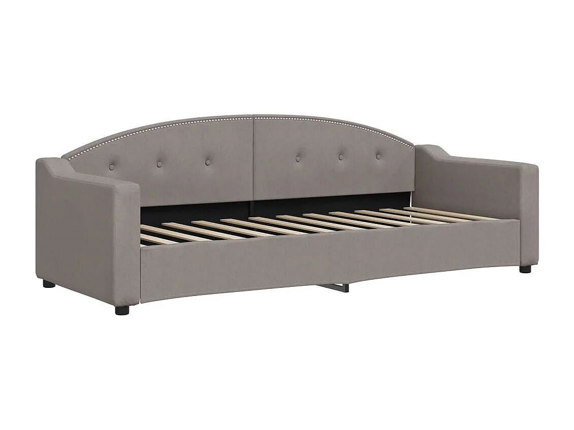 Tagesbett Ausziehbar mit Matratzen Taupe 80x200 cm Stoff