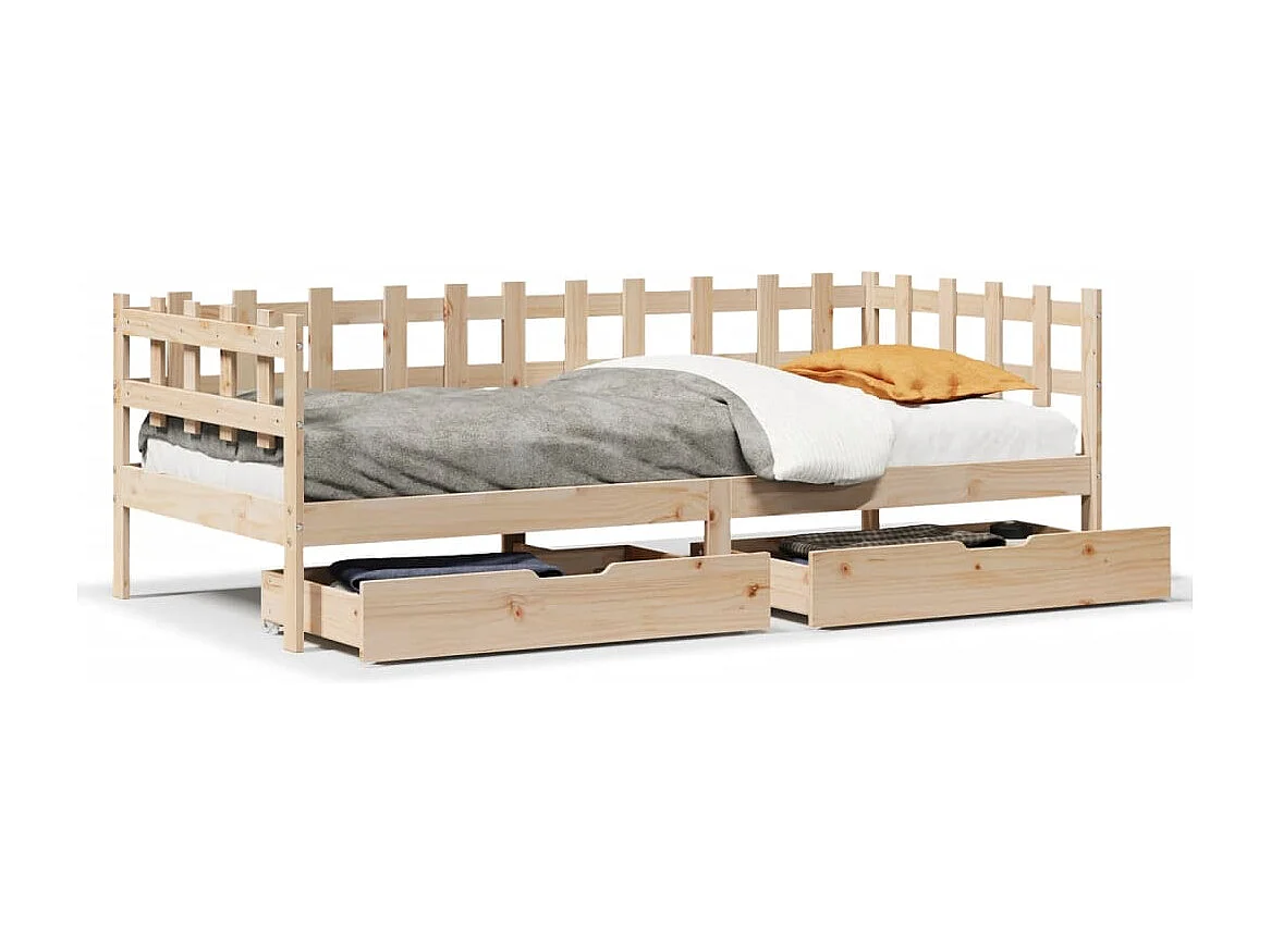 Lit de jour avec tiroirs sans matelas 80x200 cm bois massif
