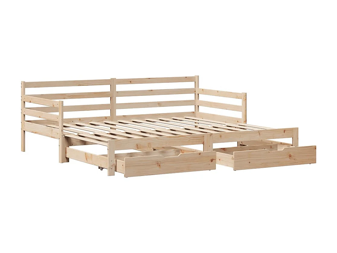 Sofá-cama com gavetão e gavetas sem colchão 80x200 cm