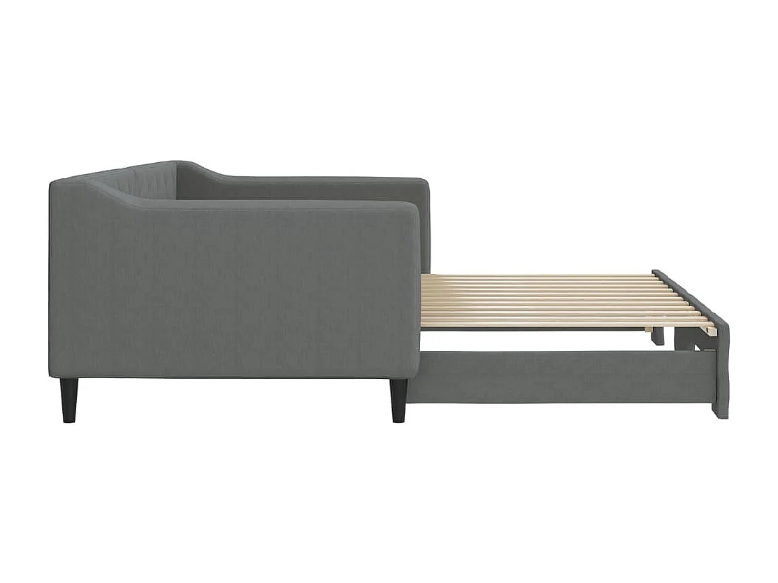Divano Letto con Letto Estraibile Grigio Scuro 90x200cm Tessuto