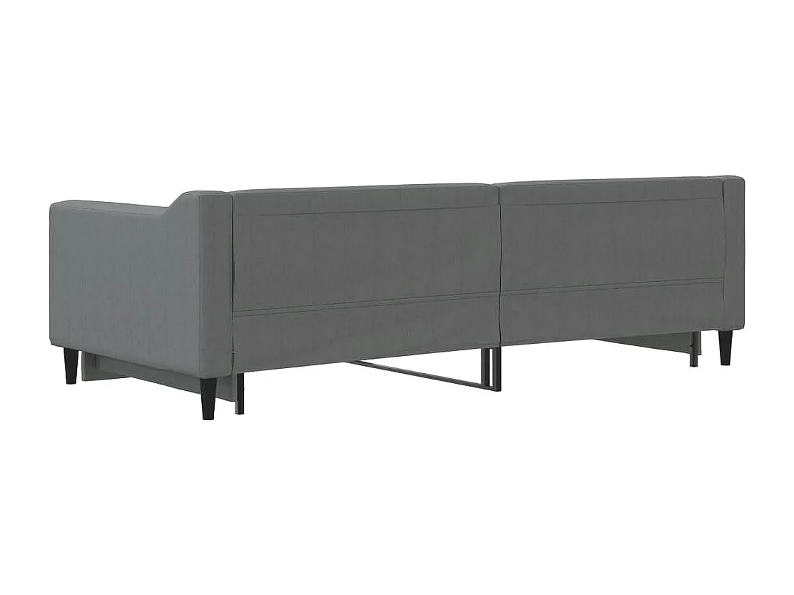 Divano Letto con Letto Estraibile Grigio Scuro 90x200cm Tessuto