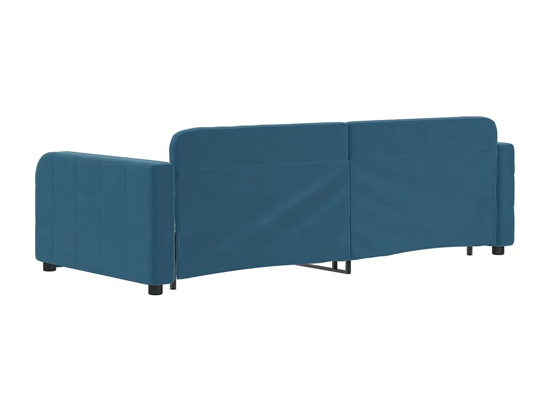 Tagesbett Ausziehbar Blau 90x200 cm Samt