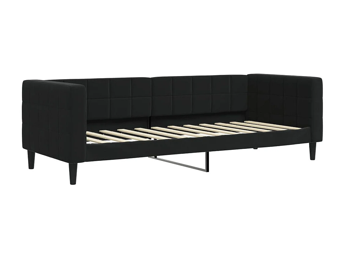 Divano Letto Estraibile con Materassi Nero 80x200 cm Velluto
