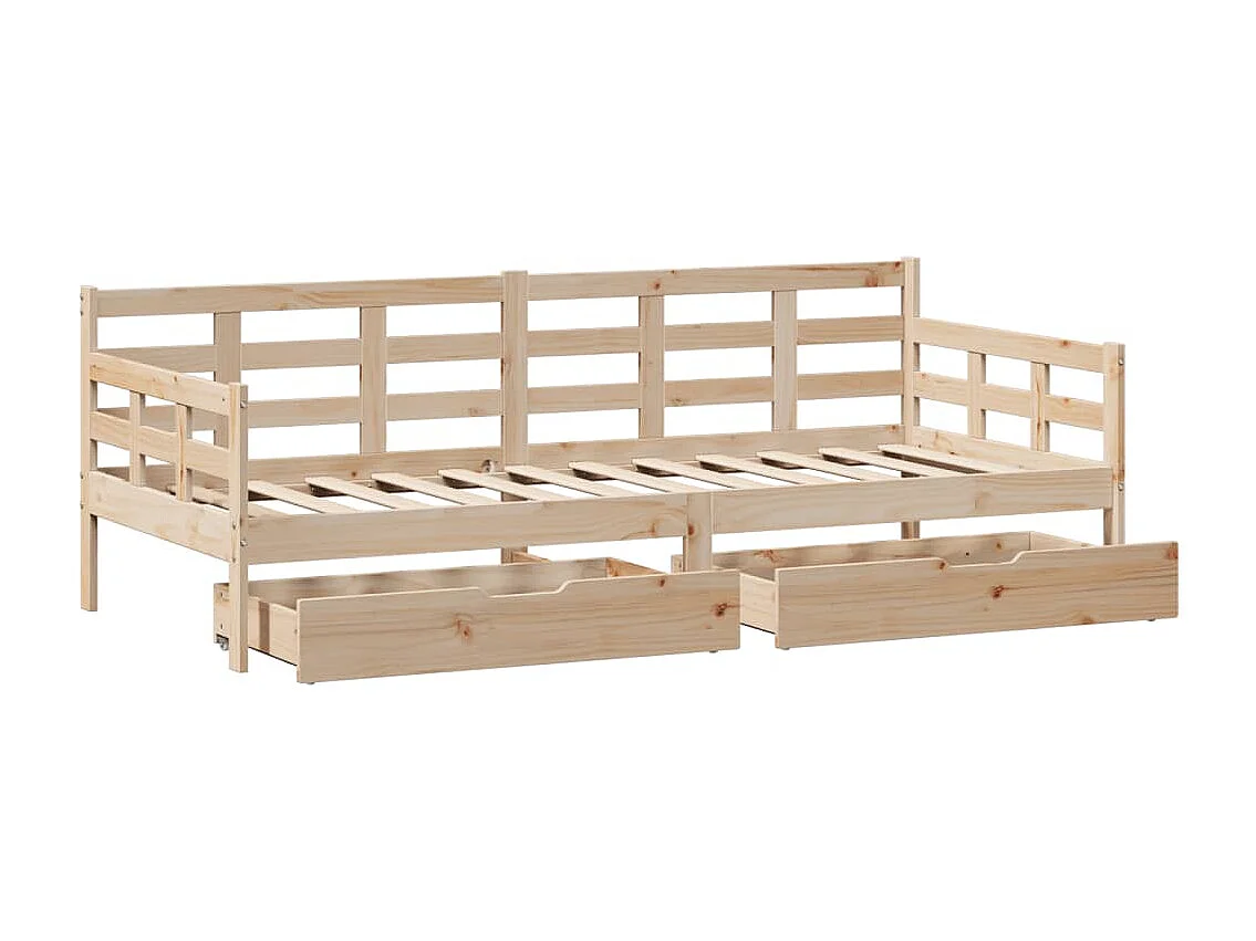 Lit de jour avec tiroirs sans matelas 90x190 cm bois massif