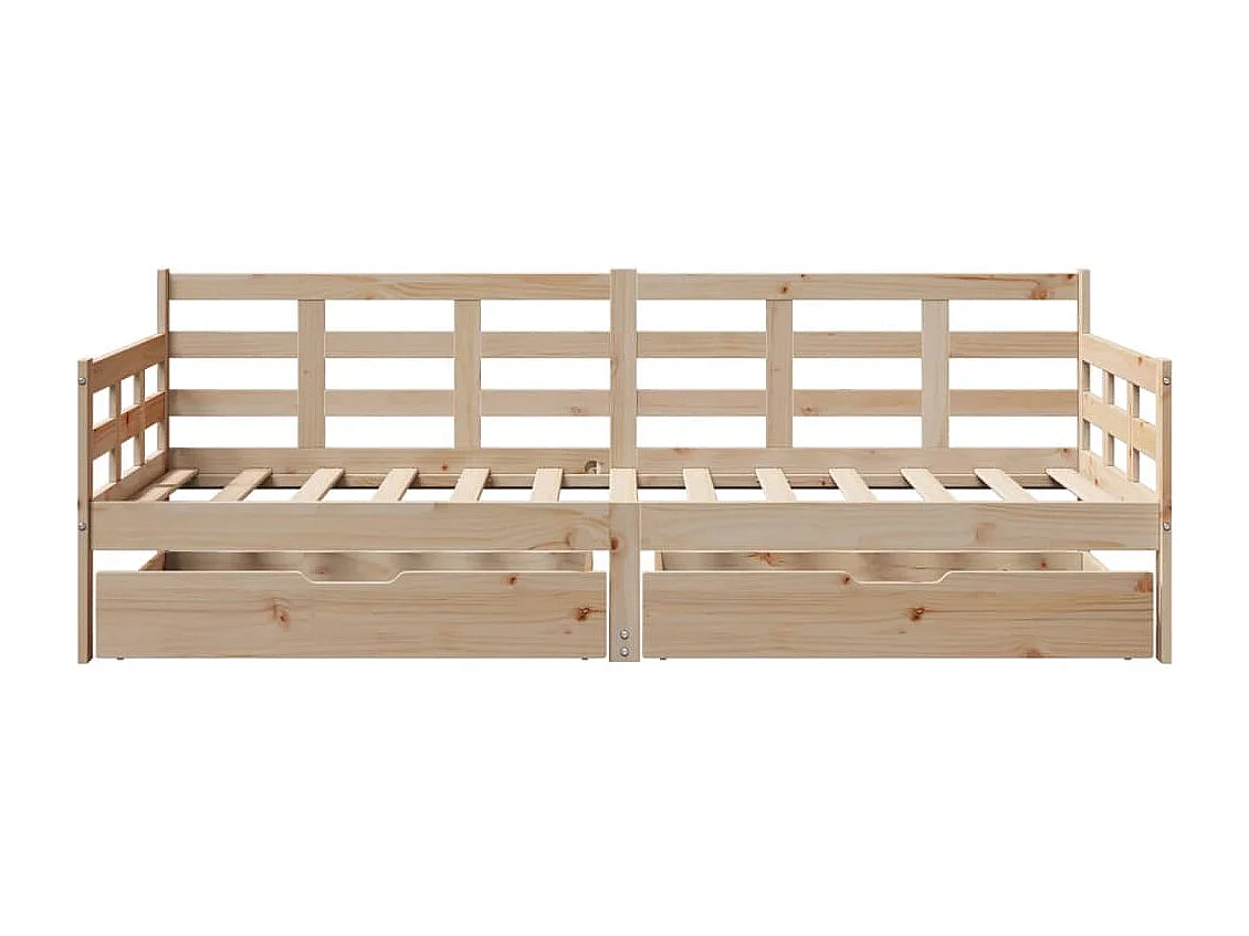 Lit de jour avec tiroirs sans matelas 90x190 cm bois massif
