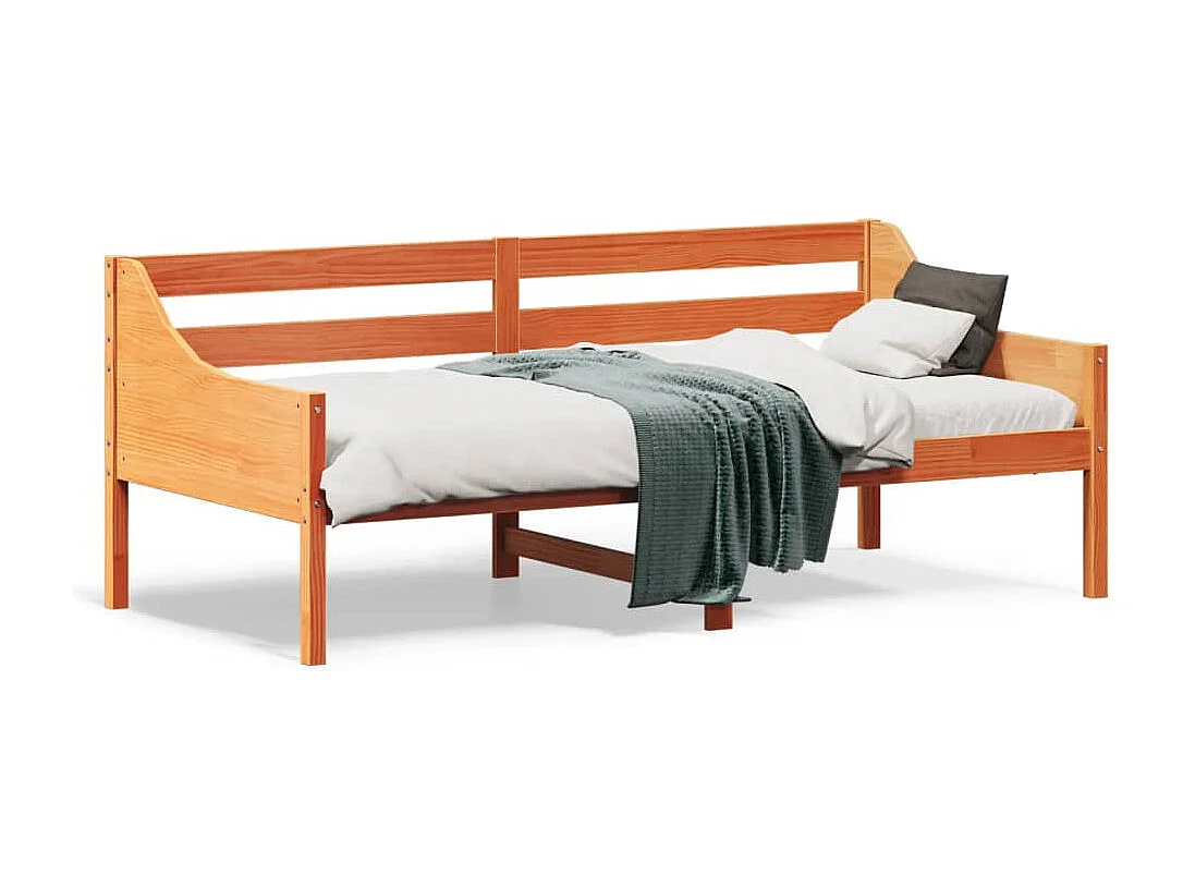 Dormeuse senza Materasso Marrone Cera 90x190 cm Legno di Pino