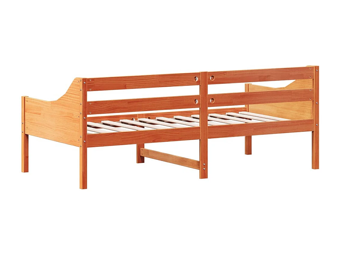 Sofá cama sin colchón madera maciza pino marrón cera 90x190 cm