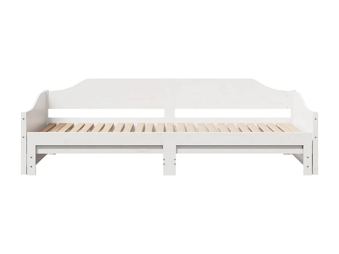 Sofá-cama com gavetão 90x200 cm madeira de pinho maciça branco