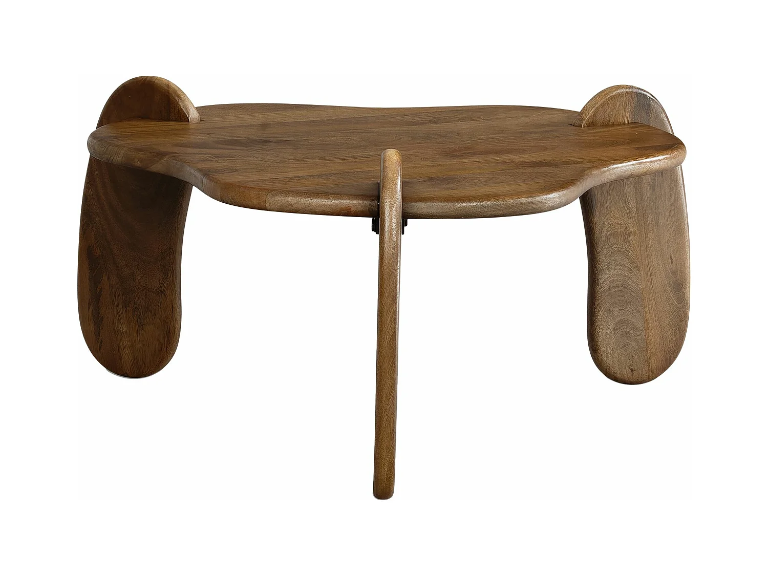 Table Basse Forme Organique Bois Massif Marron 78 cm Table Salon Moderne