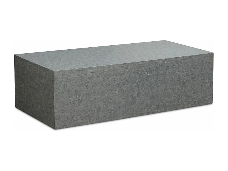 Table Basse MONOBLOC Aspect Béton Gris Table de Salon Moderne Cube