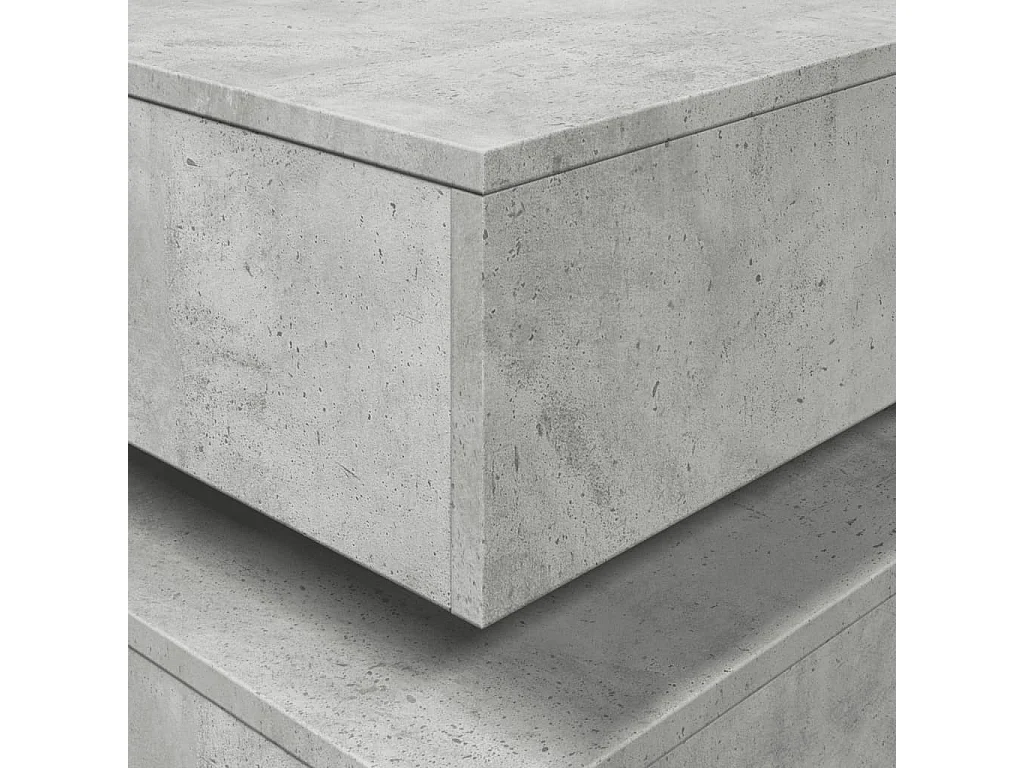 Table basse avec lumières LED gris béton 90x50x40