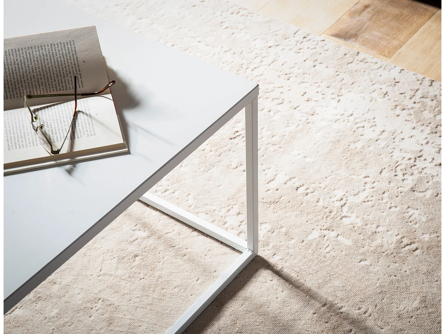 Table Basse Carrée Blanc Métal Argent 60x60x40 cm Table Salon Moderne