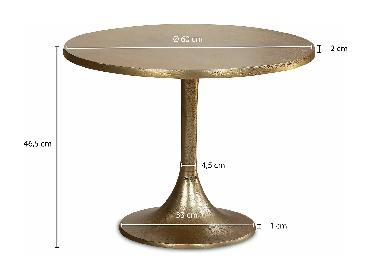 Table Basse Ronde Métal Doré Ø 60 cm Petite Design Table Salon Moderne