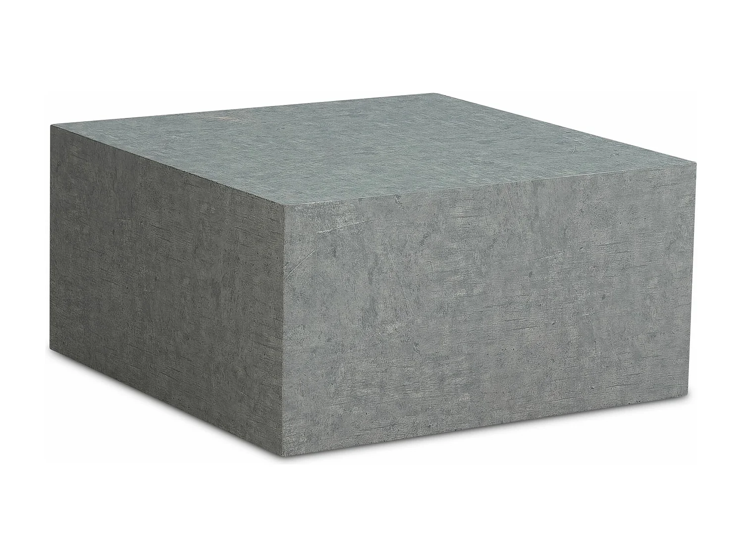Table Basse MONOBLOC Aspect Béton Gris Table de Salon Moderne Cube