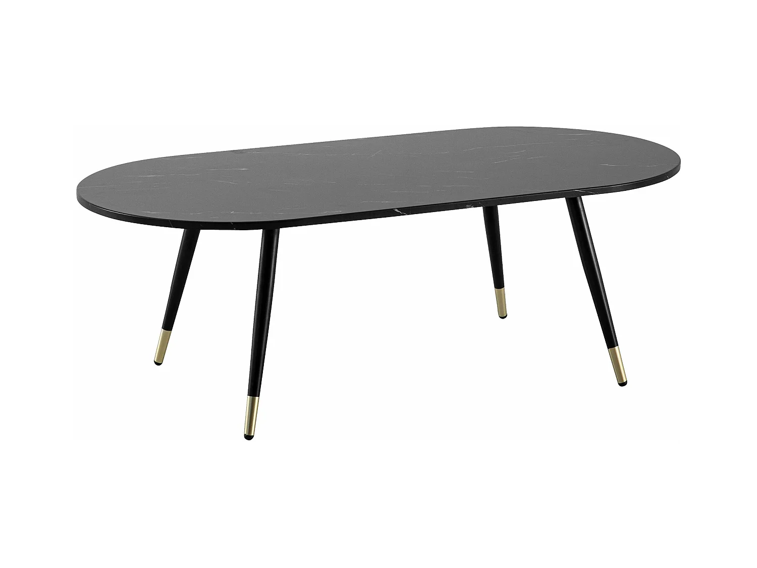 Table Basse 120x60x41,5 cm Aspect Marbre Grande Table de Salon Moderne
