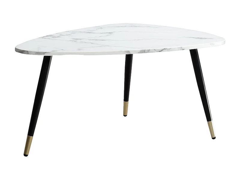 Table Basse 90x60x41 cm Aspect Marbre Table de Salon Moderne Trépied