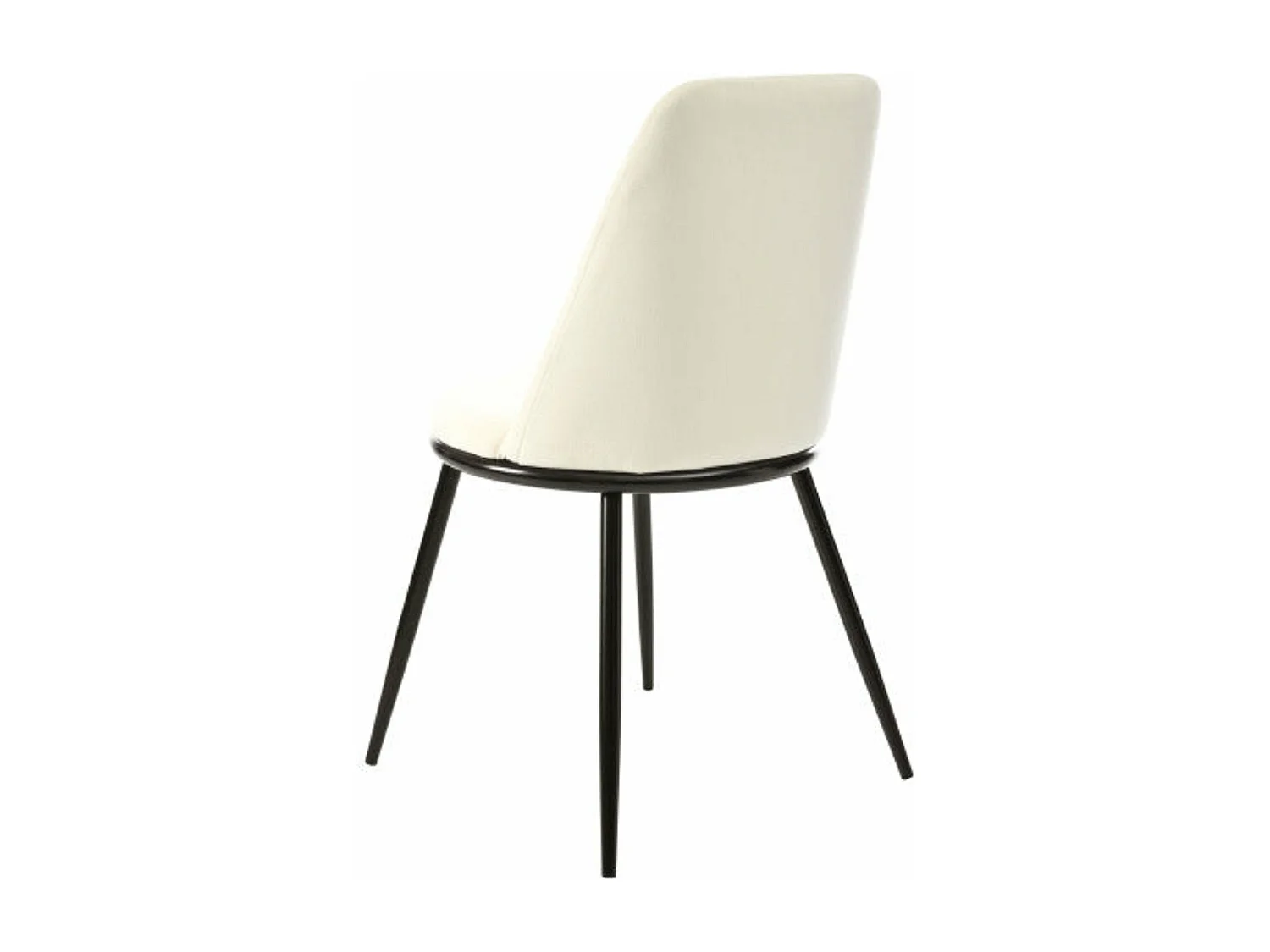 Chaises de salle à manger en velours, dossier rond, pieds noirs- lot de 2,beige,d44cm×h88cm